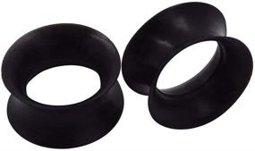 img 2 attached to 🔌 Yungger - 3 Pairs / 6 Pairs of Ultra Thin Silicone Double Flared Flexible Tunnels for Ear Stretching in Black, White, and Clear - Gauge Sizes from 4g to 1 inch