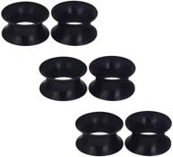 🔌 yungger - 3 pairs / 6 pairs of ultra thin silicone double flared flexible tunnels for ear stretching in black, white, and clear - gauge sizes from 4g to 1 inch logo