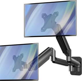 img 4 attached to 💻 Dual Monitor Wall Mount - Gas Spring Full Motion Adjustable VESA Stand for 15-27 Inch LCD Screens, Holds up to 17.6lbs Each Arm