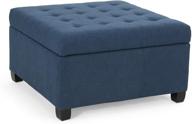 🔲 navy blue tufted ottoman with dark brown storage by christopher knight home: stylish and functional furniture logo