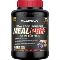 allmax all one meal blueberry cobbler" translates to russian as "allmax all one meal (аллмакс олл ван мил) пирог с черникой". логотип