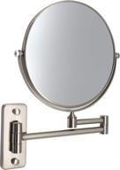 🪞 kaiiy wall mounted makeup mirror: 5x magnification, two-sided swivel extendable - perfect for bathrooms, hotels, and cosmetics - brushed nickel finish логотип