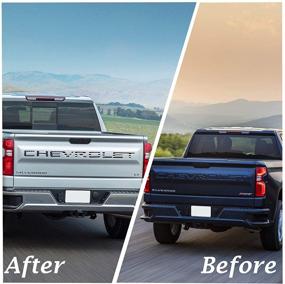 img 1 attached to JINGSEN Tailgate Inserts Letters for Chevrolet Silverado 2019-2021 - 3D Raised & Strong Adhesive Decals, Black American Flag Tailgate Emblems