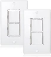 🔌 maxxima 15 amp decorative ac combination switch with duplex rocker, pack of 2 - includes white wall plates logo