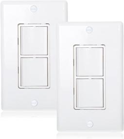 img 4 attached to 🔌 Maxxima 15 Amp Decorative AC Combination Switch with Duplex Rocker, Pack of 2 - Includes White Wall Plates