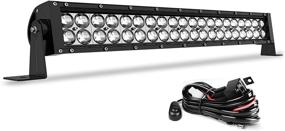 img 4 attached to 🚗 AUTOSAVER88 24 Inch Straight Work Light Bar 4D 200W LED with 8ft Wiring Harness, 20000LM Offroad Driving Fog Lamp Marine Boating Light IP68 WATERPROOF Spot & Flood Combo Beam Light Bar