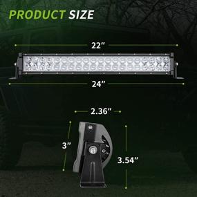 img 3 attached to 🚗 AUTOSAVER88 24 Inch Straight Work Light Bar 4D 200W LED with 8ft Wiring Harness, 20000LM Offroad Driving Fog Lamp Marine Boating Light IP68 WATERPROOF Spot & Flood Combo Beam Light Bar