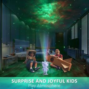 img 1 attached to Kid's Astronaut Nebula Galaxy Night Light Projector with Timer, Remote Control, 360° Adjustable Design - Ideal for Children, Adults and Baby's Bedroom, Study Room, and Game Room