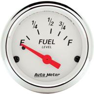 📊 auto meter 1316 arctic white fuel level gauge - 2.0625" - short sweep/electric logo