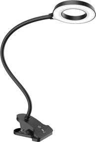 img 4 attached to 💡 Clip-on LED Desk Lamp with 3 Color Modes, 9 Brightness Levels, 60 LEDs, Touch Control Panel and 360° Flexible Gooseneck for Reading, Bedside, and Office