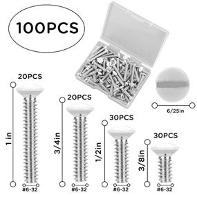 img 3 attached to TOYMIS 100Pcs 4 Sizes Black Wall Plate Screws - Replacement Outlet & Switch Cover Screws, Electrical Screw Set (White)