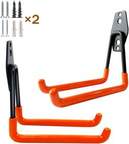 img 4 attached to 🔧 Maximize Garage Space with Garage Storage Utility Hooks - Steel Wall Mount Organizer for Garden Tools (2 Pack)