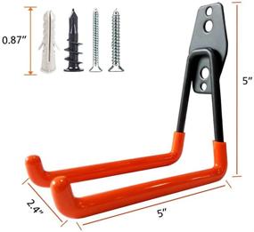 img 3 attached to 🔧 Maximize Garage Space with Garage Storage Utility Hooks - Steel Wall Mount Organizer for Garden Tools (2 Pack)