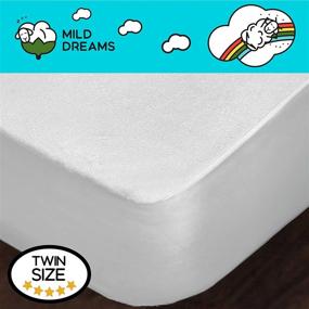 img 3 attached to Durable Waterproof Mattress Protector Cover Twin Size with Stretchable Deep Pocket - Plastic Bed Cover - Cotton Terry Fitted Sheet