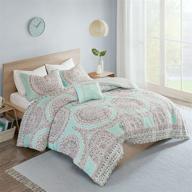 comfort spaces all season cozy comforter set - aqua medallion twin xl bedding logo