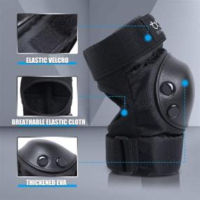 img 1 attached to Protective Gear Set: Boruizhen Youth/Kids Knee and Elbow Pads with Wrist Guards - 6 Pack for Skateboarding, Skating, Cycling, BMX Bike, Scooter, Rollerblading, Riding