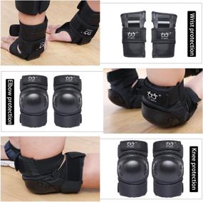 img 2 attached to Protective Gear Set: Boruizhen Youth/Kids Knee and Elbow Pads with Wrist Guards - 6 Pack for Skateboarding, Skating, Cycling, BMX Bike, Scooter, Rollerblading, Riding