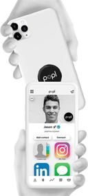 img 4 attached to 📇 Popl Digital Business Card - Smart NFC Sticker Tag - Easily Share Contact Information, Social Media, Payments, Apps &amp; More - Compatible with iPhone and Android - Enhanced NFC Tap and QR Scan Capability (Black)