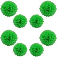 🎉 tim&amp;lin green paper pom poms - premium party tissue paper flowers balls - hanging decoration supplies - 10inch and 12inch sizes - ideal for weddings, birthdays, and events - pack of 12 logo