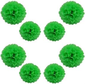 img 2 attached to 🎉 Tim&amp;Lin Green Paper Pom Poms - Premium Party Tissue Paper Flowers Balls - Hanging Decoration Supplies - 10inch and 12inch Sizes - Ideal for Weddings, Birthdays, and Events - Pack of 12