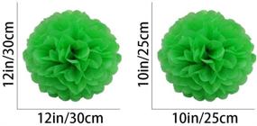 img 1 attached to 🎉 Tim&amp;Lin Green Paper Pom Poms - Premium Party Tissue Paper Flowers Balls - Hanging Decoration Supplies - 10inch and 12inch Sizes - Ideal for Weddings, Birthdays, and Events - Pack of 12