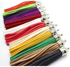 img 3 attached to 📱 Pamir Tong Leather Tassel Cell Phone Straps: 30pcs DIY Earring/Necklace Charms with Silver Caps