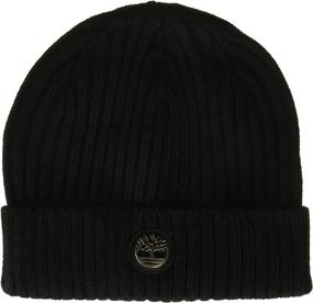 img 2 attached to 🧢 Timberland Men's Ribbed Watch Cap with Logo Plate: Fashionable Winter Headwear for Men