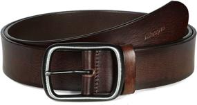 img 3 attached to Cow Leather Belt Jeans Coffee Men's Accessories in Belts