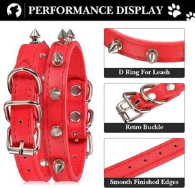 img 1 attached to 🐾 Stylish and Durable Kasyat 4-Piece Spiked Studded Cat Collar Set in Black, Blue, Red, Pink - Adjustable Collar for Small Dogs and Puppies