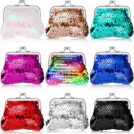 pieces sequin reversible sequins wallets logo