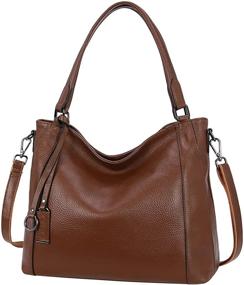 img 4 attached to Womens Genuine Leather Shoulder Handbags