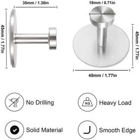 img 3 attached to Fulgente Adhesive Hooks: Heavy Duty, Waterproof Stainless Steel Stick-on Towel & Door Hooks - 4 Pack