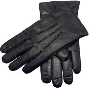 img 4 attached to YISEVEN Sheepskin Motorcycle Gloves: Classic Touchscreen-Enabled Men's Accessories