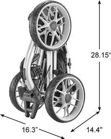 img 1 attached to CaddyTek Foldable 3 Wheel Golf Push Cart - Lightweight Pushcart with Foot Brake - Quick & Easy Open/Close