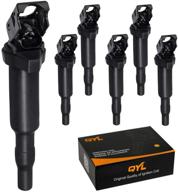 🔥 qyl pack of 6 ignition coil compatible with 0221504470, 12137594937, uf592 and more - high-quality performance guaranteed! logo