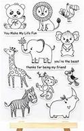 🦒 wooyangfun craft clear stamp set: giraffe, zebra, lion, and elephant animals for card making, decoration, and scrapbooking - 11x15cm logo