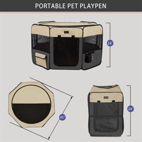 img 3 attached to 🐾 Aivituvin Dog Portable Playpen Exercise Pen, Perfect for Small & Large Dogs, Puppies, Kittens, Rabbits - Pop Up Cat Kennel for Indoor & Outdoor Use, Convenient Top Load Design