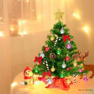 🎄 20&#34; mini christmas trees: tabletop small artificial tree with 30pcs hanging ornaments - diy, easy assemble, indoor christmas decorations tiny xmas tree for table, desk, room, home decor! логотип