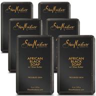 shea moisture african black soap with shea butter 8 oz (pack of 6): natural and nourishing skincare solution logo