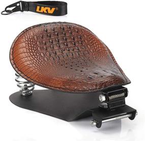 img 4 attached to 🏍️ LKV 12.2 ″ Сидение для мотоцикла «Solo Driver Seat Bobber Single Cushion Custom Seats for Harley 883 Chopper» - комплект сиденья с креплением на пружине для замены основы старого сиденья