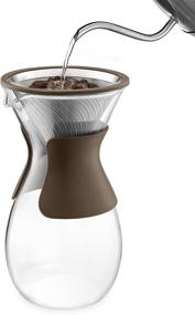 img 1 attached to ☕ Senso-JI Brown Osaka Pour Over Coffee Maker - 37 oz (7-Cup) Glass Carafe with Reusable Stainless Steel Drip Filter and Lid