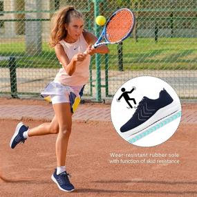 img 3 attached to 👟 Ultimate Women's Athletic Mesh Sneakers: Stylish, Breathable, and Non-Slip Tennis Shoes with Lightweight Sole - Lace Up for Comfortable, Casual Sport, Gym, and Running Activities