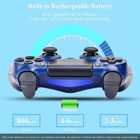 img 2 attached to 🎮 AUGEX 2 Pack PS4 Game Controllers, Wireless Playstation 4 Console Compatible Wireless Controllers; AUGEX Midnight Blue Game Joystick with Two Motors - Enhanced Remote Control