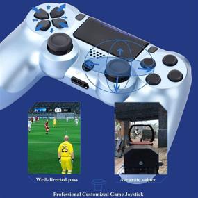 img 3 attached to 🎮 AUGEX 2 Pack PS4 Game Controllers, Wireless Playstation 4 Console Compatible Wireless Controllers; AUGEX Midnight Blue Game Joystick with Two Motors - Enhanced Remote Control