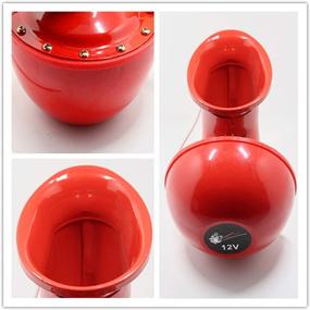 img 2 attached to 150db Air Horn Electric Bull Horn Loudspeaker Red Horn with Unique Cow Sound - Viping Car Horn for Trucks, Lorrys, Trains, Boats, Motorcycles, Cars, and More - Super Loud Metal Horn for 12V Vehicles