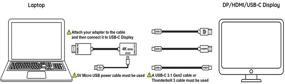 img 3 attached to 🔌 Адаптер HDMI Мужской - USB-C Женский с кабелем питания Micro USB - конвертер HDMI в USB типа C 3.1, адаптер Thunderbolt 3 4K 60 Гц для нового MacBook Pro, Mac Air, Microsoft Surface и других устройств