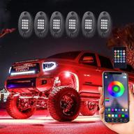 🚗 unionlux utv rock lights - 6 pods multicolor app control music mode offroad wheel lights, waterproof jeep atv rock lights logo