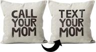 🎁 funny call your mom reversible throw pillow cover case – perfect gift for daughter/son, graduation parties, dorm room accessories, 18 x 18 inch linen cushion cover, sofa decor logo
