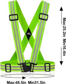 img 2 attached to 2 Pack Oliumt Reflective Vest Running Gear - Adjustable 🏃 Belt for High Visibility Safety during Night Running, Cycling, Jogging, and Walking