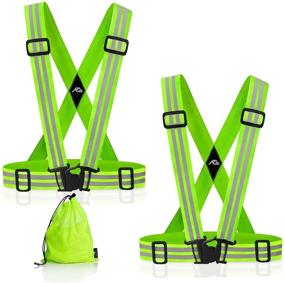 img 4 attached to 2 Pack Oliumt Reflective Vest Running Gear - Adjustable 🏃 Belt for High Visibility Safety during Night Running, Cycling, Jogging, and Walking